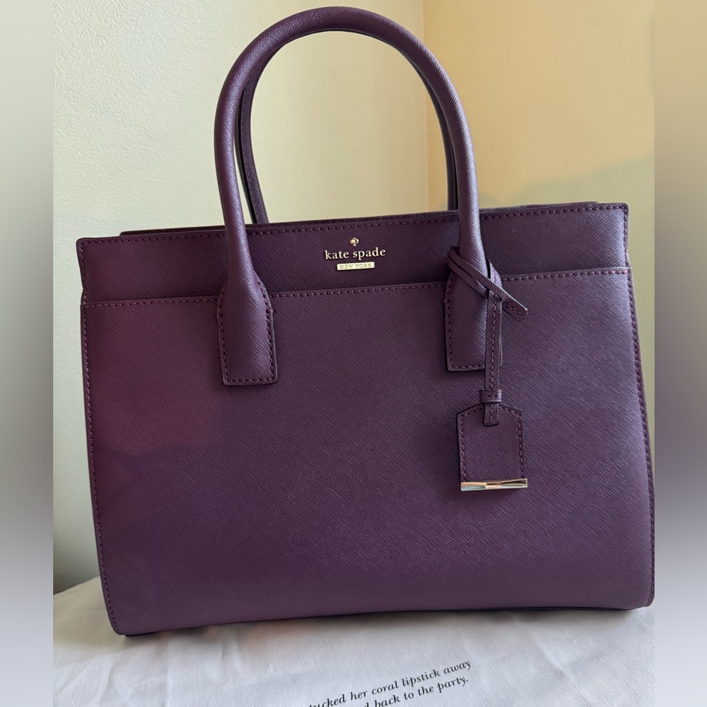 kate spade Plum Saffiano Leather Satchel
